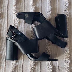 NWOT Leather Black Heels